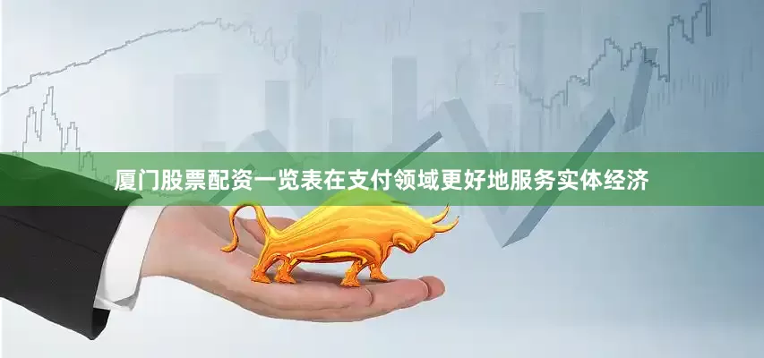 厦门股票配资一览表在支付领域更好地服务实体经济